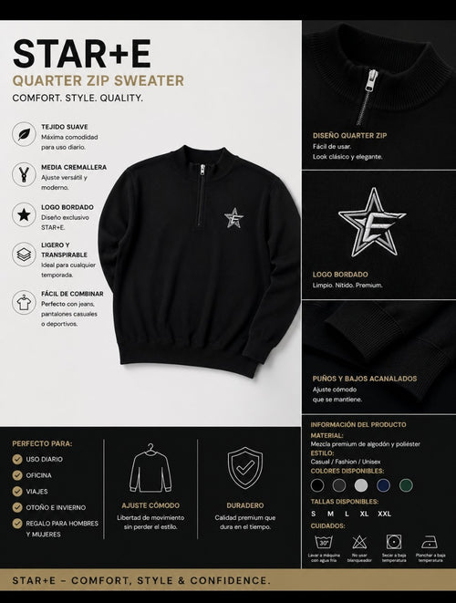 E STAR+E Premium Quarter zip pullover